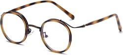 Unisex Retro Round Frame Clear Lens Designer Mens Womens Vintage Eyeglasses Metal Glasses Tortoiseshell