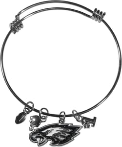 Siskiyou NFL womens Charm Bangle Bracelet Philadelphia Eagles One Size Team Color
