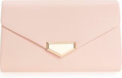 CHARMING TAILOR PU Clutch Purse for Women Evening Bag Chic Clutch Handbag for Special-occasion Blush Pink
