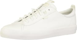 Keds Women's Kickback Canvas Slip on Sneaker 10 White Leather