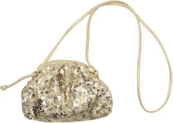 Women's Dumpling Bag Cloud Purse for Women Crossbody Purse Shoulder Bag Handbag Ruched Bucket Bag Sequins Golden