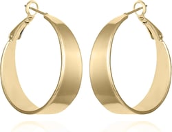 Vince Camuto Gold Tone Thick Band Hoop Earrings For Women