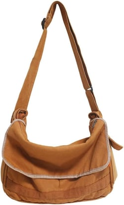 Canvas Crossbody Bag for Women Large Messenger Bags for Men Travel Shoulder Bag Multi-pocket Unisex Brown