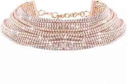 Nicute Layered Rhinestone Choker Sparkly Crystal Necklace Diamond Statement Necklace Jewelry for Women Gold