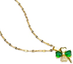 Sweet Green 4 Leaf Clover Flower Pendant Necklace for Women and Girls, With Gold Plated, Best for all special occasions