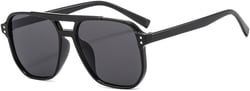 IKANOO Retro Oversized Square Aviator Sunglasses for Women Men 70s Vintage Trendy Double Bridge Plastic Sun Glasses Black