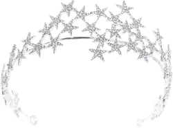 Bridal Headband Crystal Rhinestones Pearl Gold Tiara Queens Princess Crown for Women Wedding Birthday A