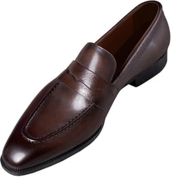 Santimon Men's Loafers & Slip-Ons Wedding Dress Leather Mens Casual Shoes Formal Business Penny Loafers for Men 8.5 Brown