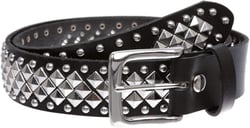 1 1/2" Unisex Snap On Nail Heads Punk Rock Star Studded Solid Leather Belt 32 Inch Black