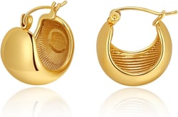 BLISI Chunky Gold Hoop Earrings for Women Trendy, Lightweight Gold Dangle Waterdrop Star Small Open Star Hoops with 14K Gold Plated, Nickel Free Tube Earrings for Women Hypoallergenic Non Tarnish C: Gold