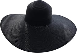Womens Sun Straw Hat Wide Brim Summer Hat Foldable Beach Hats Floppy Roll up Cap Sunhat with Ribbon head circumference 56-58cm Black