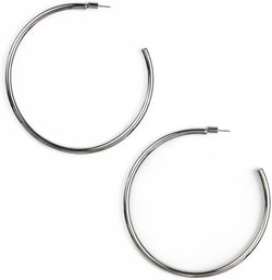 BESTOW Silver Hoop Earrings for Women – Lightweight, Waterproof, Non-Tarnish Hypoallergenic Large Silver Hoops in 3 Sizes: 1", 2", 2.75" – Stylish Designer Silver Earring Hoops for Her Silver, 2.75 in