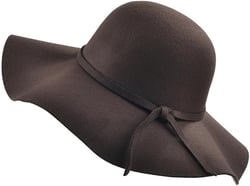 UPSTORE Women Foldable Floppy Fedora Hat Wide Brim Dome Hat Felt Bowler Hat Coffee