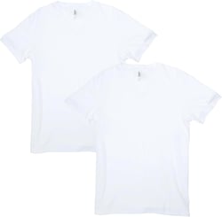 American Apparel Unisex CVC V-Neck T-Shirt, Style G2006CVC, 2-Pack Small White (2-pack)