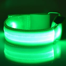 Fashion&cool LED Slap Band, USB Rechargeable Light Up Sport Armband, Glow in The Dark Adjustable Bracelets for Men&Women, Night Safety Lights for Running, Jogging Cycling, Hiking Green
