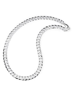 Metal Masters Men's 7MM Sterling Silver 925 Italian Curb Chain Necklace 20" 22" 24" 26" 28" 30"