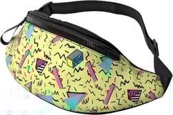 Vintage 80s 90s Style Fanny Pack For Men And Women, Adjustable Casual Waist Bag For Travel Party Festival Hiking Sports Hip Pack,One Size