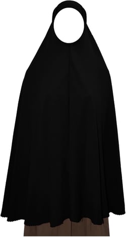 Black Extra Long 46 inches Khimar Amira Hijab Hejab Abaya Niqab Burqa Burkas Veil Eid Islamic Modest Muslim Islam Face Cover Dress Clothing Muslim Women Womens Abaya Jilbab Prayer Overhead