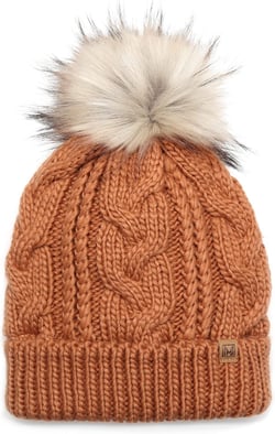 MIRMARU Women’s Soft Faux Fur Pom Pom Slouchy Beanie Hat with Sherpa Lined- Thick, Soft, Chunky and Warm