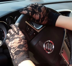 Women Lady Black White Opera Hen's night Lace Fancy Party short Costume Gloves