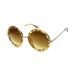Womens High Fashion Metal Arrow Accent Super Round Sunglasses 9791