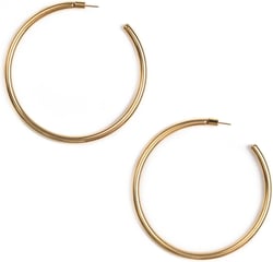 BESTOW 18K Gold Hoop Earrings for Women - Gold Plated in 3 Sizes: 1", 2", 2.75" - Lightweight, Waterproof, Non-Tarnish, Hypoallergenic Big and Thin Gold Hoops, Large Gold Hoop Earrings for Her [Gold, 2.75 in]