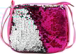 Kids Girls Sparkle Crossbody Purses Glitter Shiny Flip Sequin Small Purse Zippered Cute Handbag Hot Pink