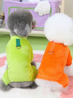4-Leg Fleece Jacket, Warm Pet Clothes For Autumn & Winter, Teddy & Cat, Reversible Fleece Pet Apparel, Small Animal Casual Jumpsuit
