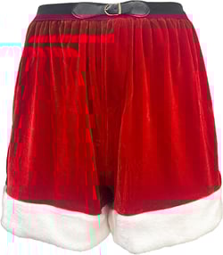 Mens Velvet Christmas Boxer Shorts Santa Claus Costume Holiday Flannel Loose Short Pants Underwear Medium Red