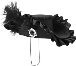 Nicky Bigs Novelties Womens Mini Pirate Tricorn Hat - Small Buccaneer Tri Corner Hats - Pirate Fascinator Costume Accessory, Black black
