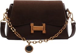 Small Bag Fall Fashion PU Leather Women Shoulder Bag 2024 Stylish Suede Crossbody Square Purse Chic Lock Decoration Retro Coffee