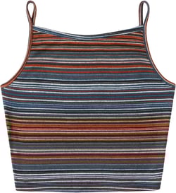 COZYEASE Women's Striped Print Tank Top Vest Slim Fitted Spaghetti Strap Sleeveless Casual Crop Top X-Small Multicolor