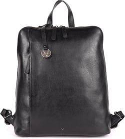 14.5 Inch Genuine Leather Backpack for Women and Men, Black Leather Backpack with Adjustable Shoulder Strap