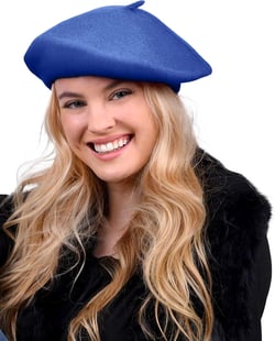 Parquet Solid Color French Beret Hat. Classic French, Casual and Chic Lightweight Cap for Women One Size Royal Blue