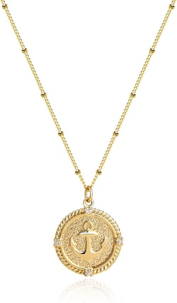 MEVECCO Gold Dainty Anchor Pendant Necklace,14K Gold Plated Cute Horizontal Hammered Necklace for Women