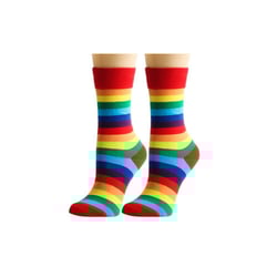 Rainbow Striped Pattern Socks from the Sock Panda (Women's Sizes Adult Medium)