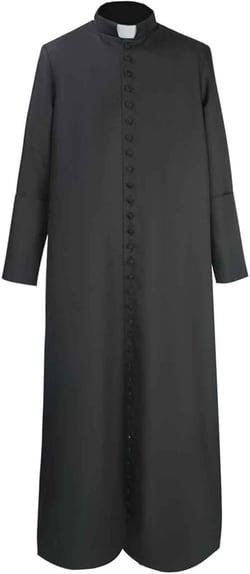 Men's Clergy Robes Priest Robe with 33 Button Cassocks Priest Pastor Robes Preacher Christian Costume Small Black