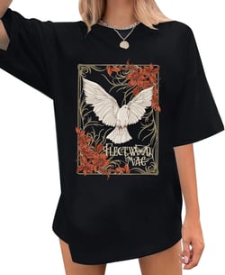 Women's Oversized Country Music T Shirts Nashville Rock Band Concert Shirt Vintage Graphic Tees Summer Casual Tops Black, Medium