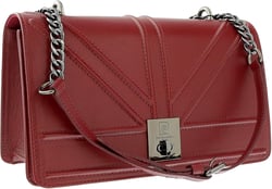 Pierre Cardin Burgundy Leather Small Structured Shoulder Bag for womens