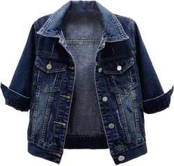 FEESHOW Womens Denim Vest Jacket Casual Lapel Button Down Ripped Casual Jacket Jeans 4X-Large Dark Blue