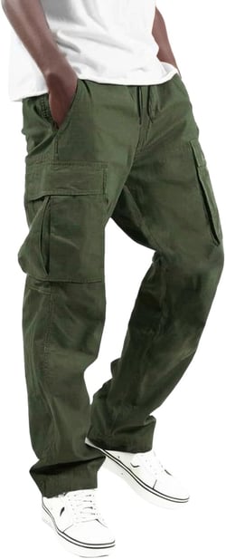 Cargo Pants for Men Casual Athletic Outdoor Hiking Pants Loose Fit Straight Leg Tactical Work Trousers with Pocket 3X-Large 01- Army Green