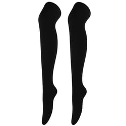 Labakihah long socks for women 1 Pairs Women's Fashion Solid Color Over The Knee Long Socks High Socks Black