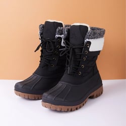 Penny Sue Pennysue Women's Winter Outdoor Waterproof Black Warm Mid-Tube Snow Boots Size 10