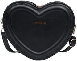 OCUH Evening Bag for Women Satchel Purse Shoulder Bag Crossbody Purse Heart Shape Fashion Handbag Black One Size