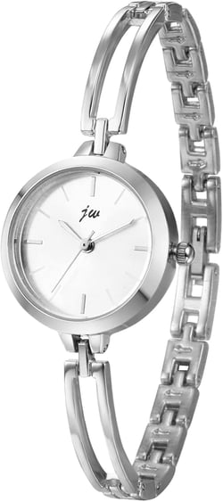 JewelryWe Women's Wristwatch Elegant Gold/Silver Bracelet Watch Round Analog Quartz Dress Watch, for Xmas bar-silver