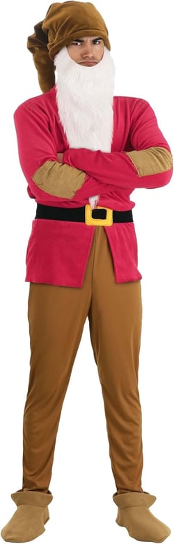 Disney Snow White Grumpy Dwarf Costume for Adults, Seven Dwarfs Costume for Halloween, Grumpy Dwarf Accessories X-Large