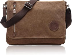 Vintage Canvas Messenger Bag for Men Women Small Work Satchel Bag Travel Crossbody Shoulder Bag Study Bags Bookbag