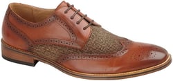 Goor Mens 4 Eye Leather Lined Brogue Gibson Shoe 9 Tan