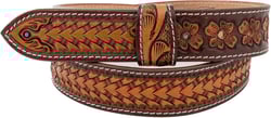 Western Genuine Leather Belt for Women Full Grain One Piece Leather Belt For Men Handmade Strap Tooled 1.5” Wide 30