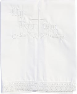 Pink Princess Baptism Towel for Girls and Boys - Baby White Christening Blanket - 100% Cotton Baptismal Towels - LDS Gifts for Kids